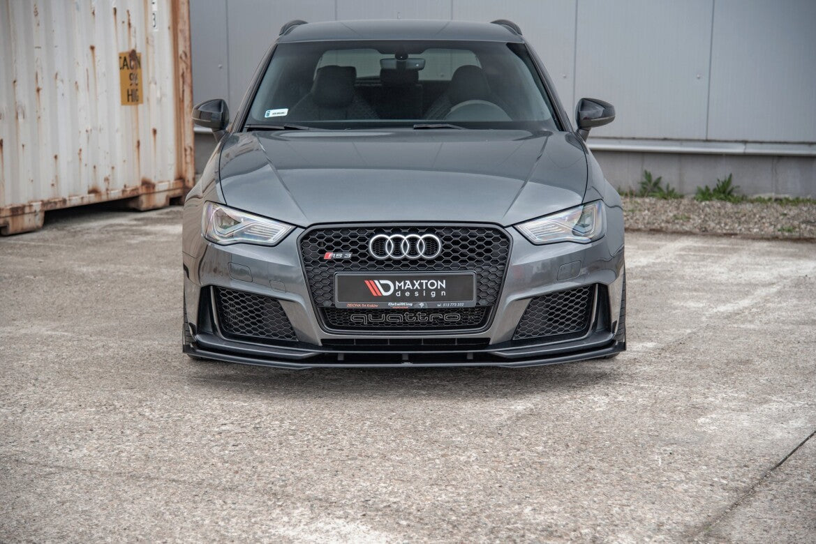 Street Pro Frontlippe passend für Audi RS3 8V Sportback schwarz matt + Hochglanz Flaps