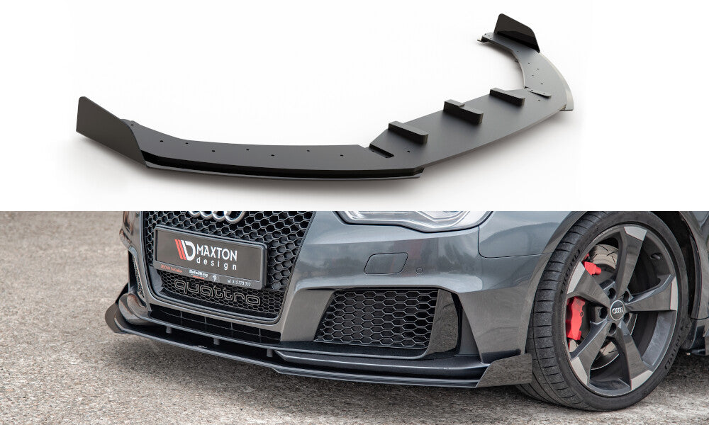 Street Pro Frontlippe passend für Audi RS3 8V Sportback schwarz matt + Hochglanz Flaps