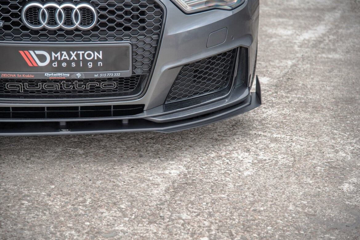 Street Pro Frontlippe passend für Audi RS3 8V Sportback schwarz matt + Hochglanz Flaps