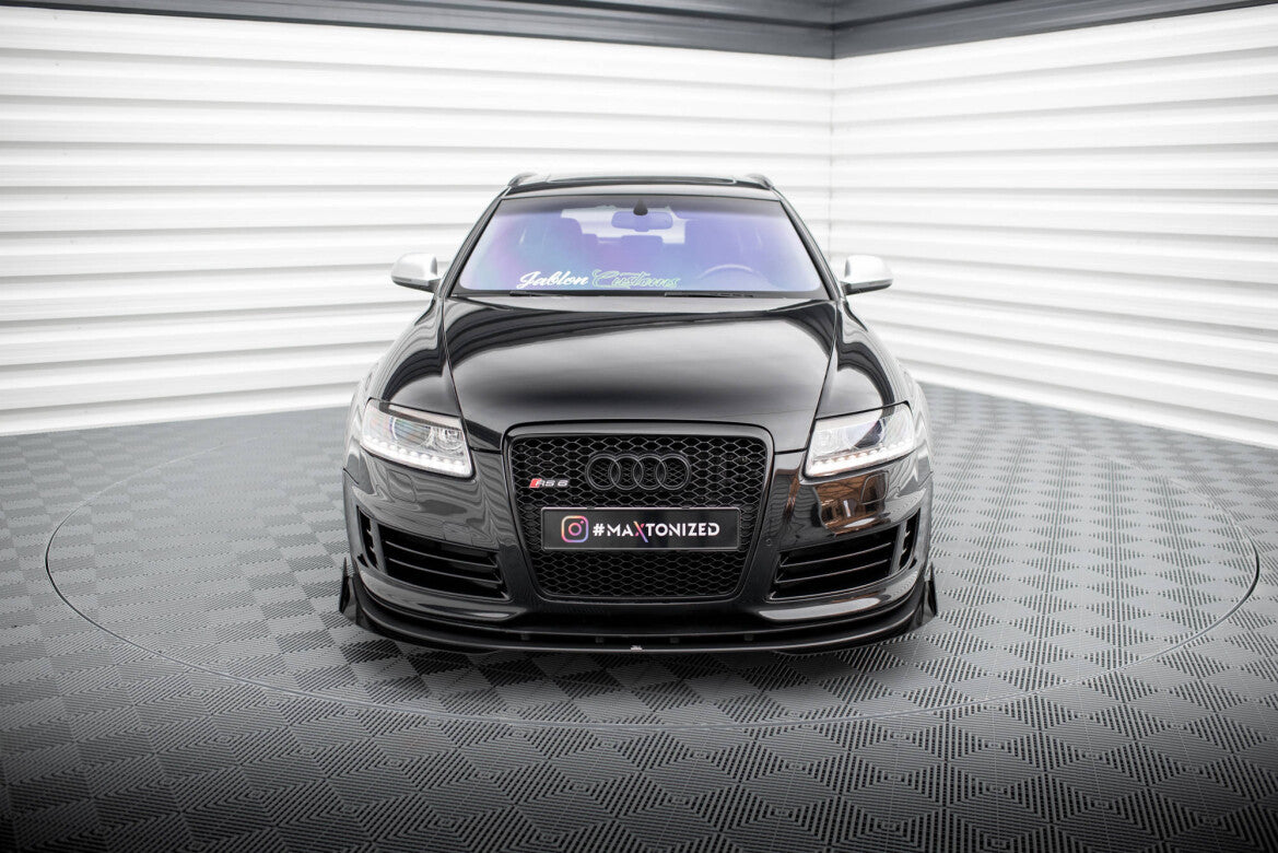Street Pro Frontlippe passend für Audi RS6 Avant C6 schwarz matt + Hochglanz Flaps