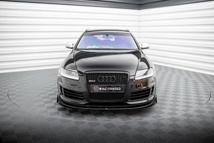 Street Pro Frontlippe passend für Audi RS6 Avant C6 schwarz matt + Hochglanz Flaps