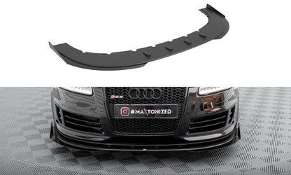Street Pro Frontlippe passend für Audi RS6 Avant C6 schwarz matt + Hochglanz Flaps