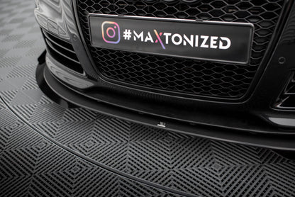 Street Pro Frontlippe passend für Audi RS6 Avant C6 schwarz matt + Hochglanz Flaps