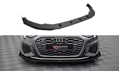Street Pro Frontlippe passend für Audi S3 / A3 S-Line 8Y schwarz matt + Hochglanz Flaps