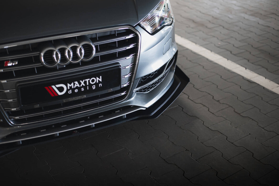 Street Pro Frontlippe passend für Audi S3 / A3 S-Line Limousine 8V schwarz matt + Hochglanz Flaps