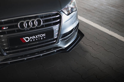 Street Pro Frontlippe passend für Audi S3 / A3 S-Line Limousine 8V schwarz matt + Hochglanz Flaps