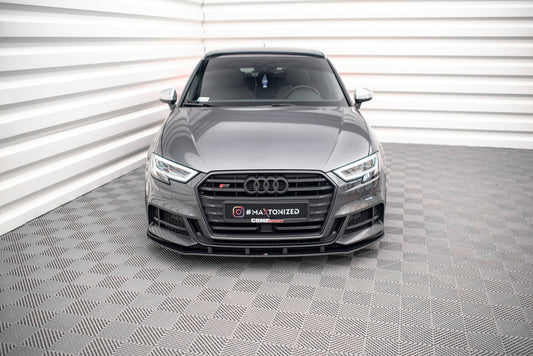 Street Pro Frontlippe passend für Audi S3 / A3 S-Line Sportback 8V FL schwarz matt