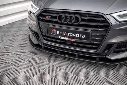 Street Pro Frontlippe passend für Audi S3 / A3 S-Line Sportback 8V FL schwarz matt