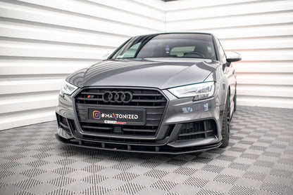 Street Pro Frontlippe passend für Audi S3 / A3 S-Line Sportback 8V FL schwarz matt