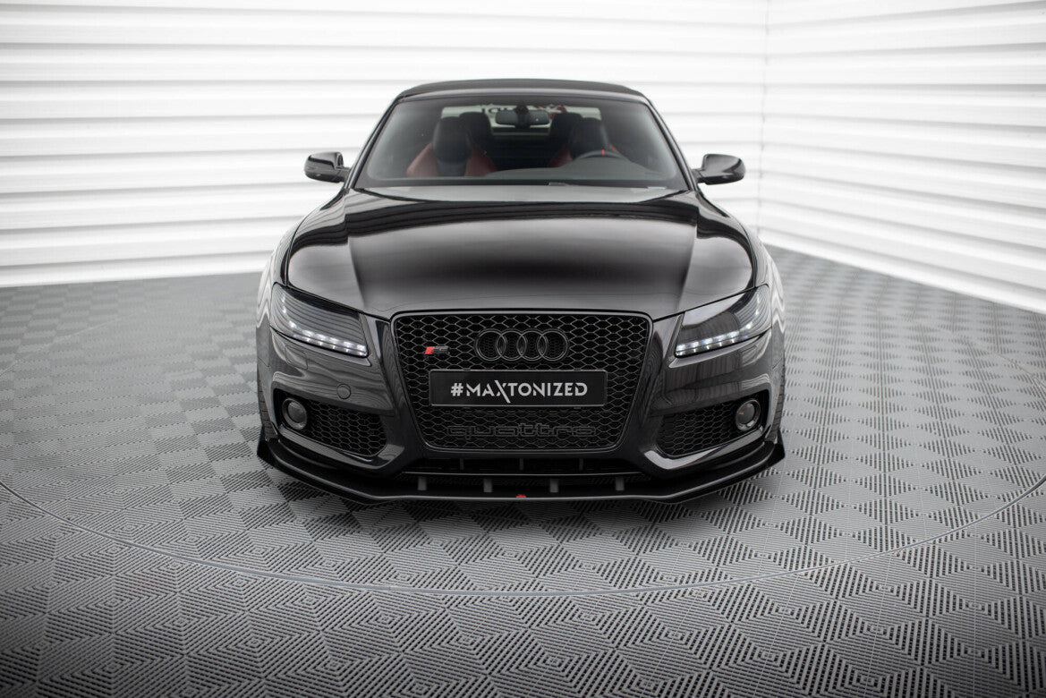 Street Pro Frontlippe passend für Audi S5 / A5 S-Line 8T roter Kern + Hochglanz Flaps