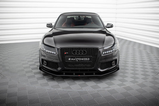 Street Pro Frontlippe passend für Audi S5 / A5 S-Line 8T roter Kern + Hochglanz Flaps