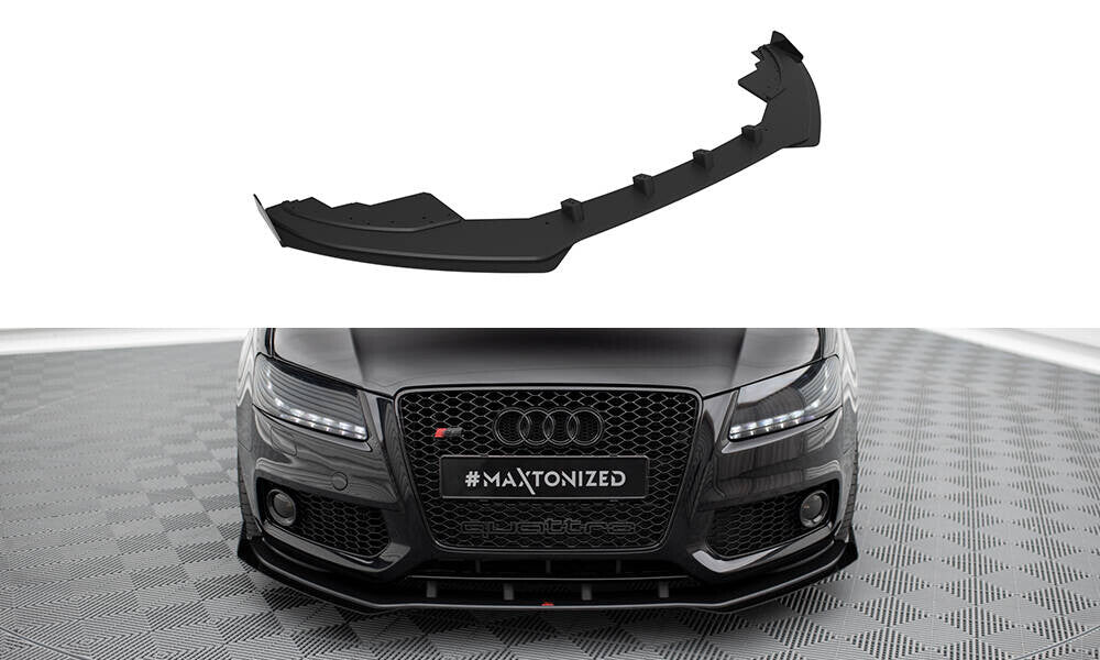 Street Pro Frontlippe passend für Audi S5 / A5 S-Line 8T roter Kern + Hochglanz Flaps