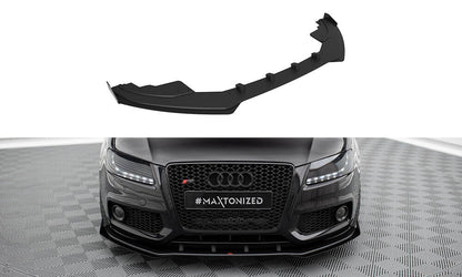 Street Pro Frontlippe passend für Audi S5 / A5 S-Line 8T roter Kern + Hochglanz Flaps