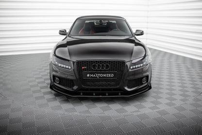 Street Pro Frontlippe passend für Audi S5 / A5 S-Line 8T schwarz matt + Hochglanz Flaps
