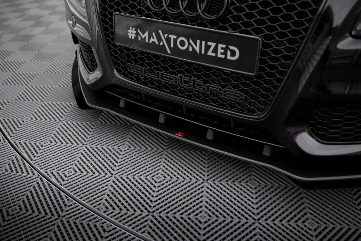 Street Pro Frontlippe passend für Audi S5 / A5 S-Line 8T schwarz matt + Hochglanz Flaps