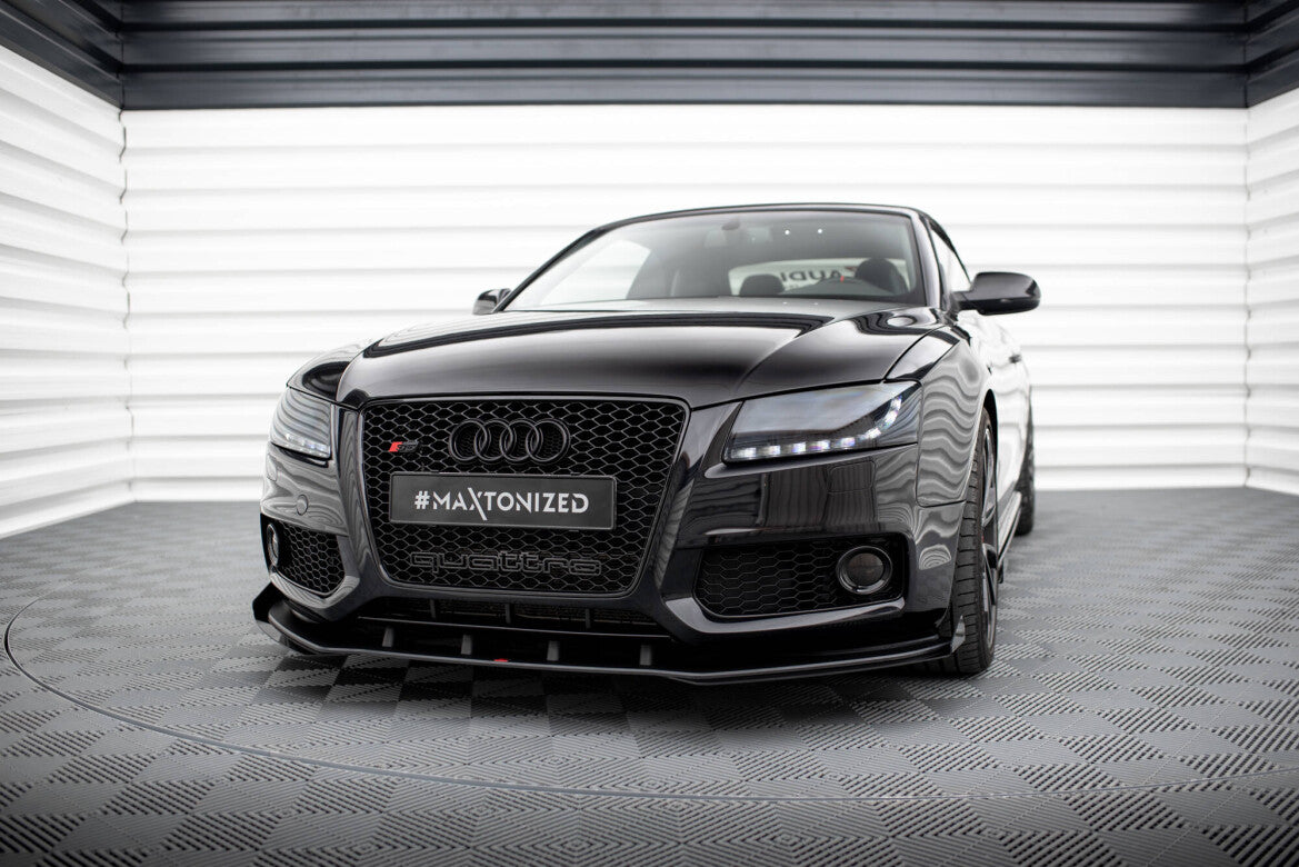 Street Pro Frontlippe passend für Audi S5 / A5 S-Line 8T schwarz matt + Hochglanz Flaps