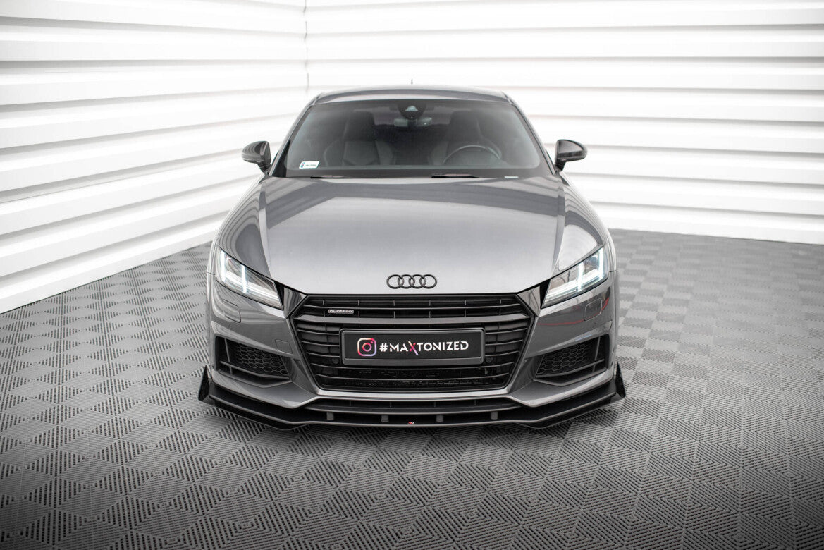 Street Pro Frontlippe passend für Audi TT S / S-Line 8S schwarz matt + Hochglanz Flaps