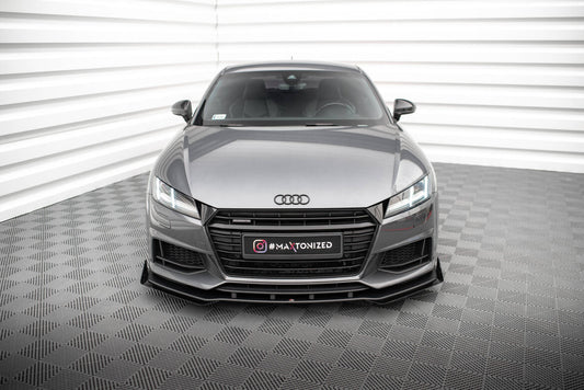 Street Pro Frontlippe passend für Audi TT S / S-Line 8S schwarz matt + Hochglanz Flaps