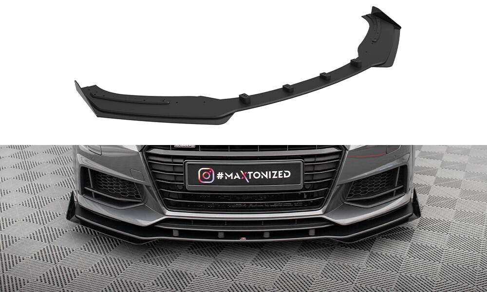 Street Pro Frontlippe passend für Audi TT S / S-Line 8S schwarz matt + Hochglanz Flaps