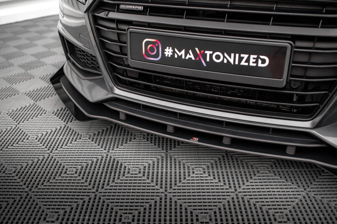 Street Pro Frontlippe passend für Audi TT S / S-Line 8S schwarz matt + Hochglanz Flaps