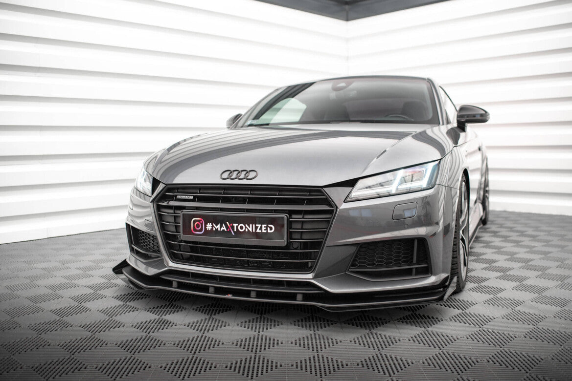 Street Pro Frontlippe passend für Audi TT S / S-Line 8S schwarz matt + Hochglanz Flaps