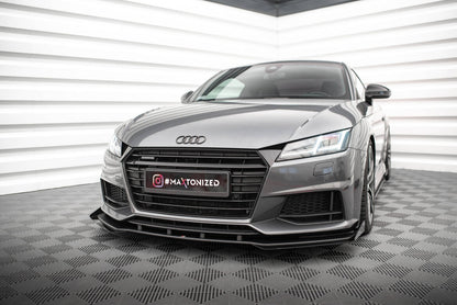 Street Pro Frontlippe passend für Audi TT S / S-Line 8S schwarz matt + Hochglanz Flaps