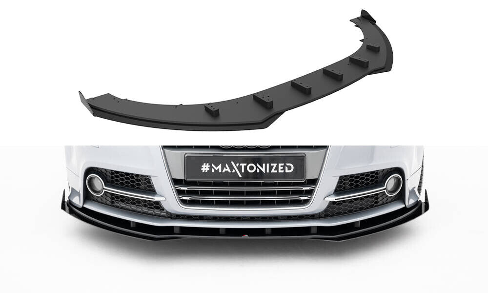 Street Pro Frontlippe passend für Audi TT S / TT S-Line 8J FL schwarz matt + Hochglanz Flaps