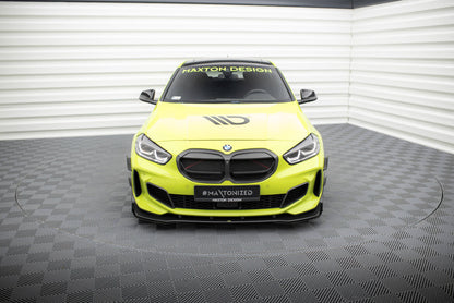 Street Pro Frontlippe passend für BMW 1er M-Paket / M135i / 128ti F40 schwarz matt + Hochglanz Flaps