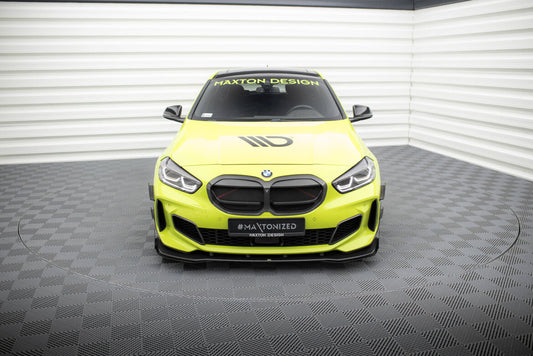 Street Pro Frontlippe passend für BMW 1er M-Paket / M135i / 128ti F40 schwarz matt + Hochglanz Flaps