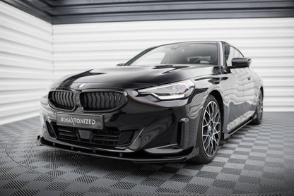 Street Pro Frontlippe passend für BMW 2 Coupe G42 schwarz matt + Hochglanz Flaps
