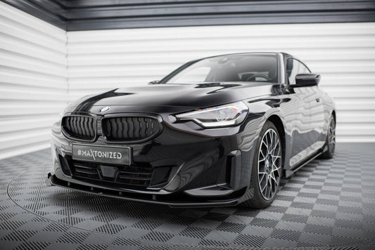 Street Pro Frontlippe passend für BMW 2 Coupe G42 schwarz matt + Hochglanz Flaps