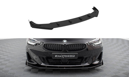 Street Pro Frontlippe passend für BMW 2 Coupe G42 schwarz matt + Hochglanz Flaps