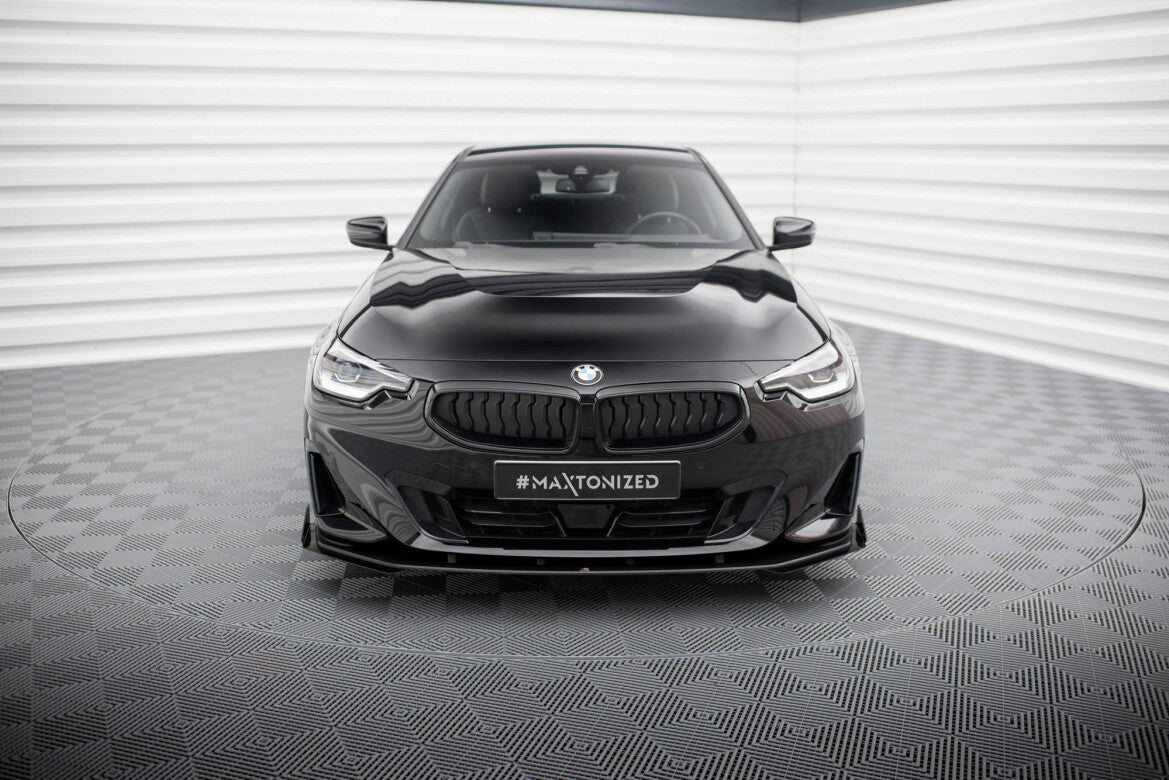 Street Pro Frontlippe passend für BMW 2 Coupe G42 schwarz matt + Hochglanz Flaps