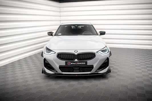 Street Pro Frontlippe passend für BMW 2 Coupe M-Paket / M240i G42 schwarz matt Hochglanz Flaps