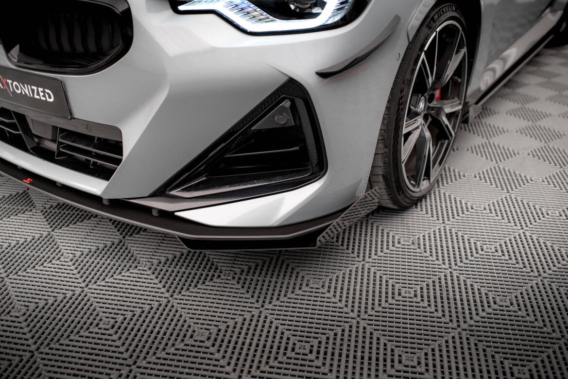 Street Pro Frontlippe passend für BMW 2 Coupe M-Paket / M240i G42 schwarz matt Hochglanz Flaps