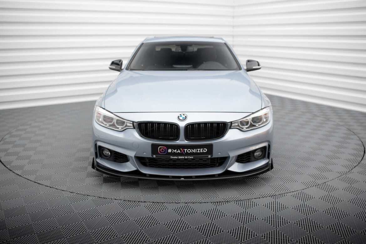 Street Pro Frontlippe passend für BMW 4er Coupe / Gran Coupe / Cabrio M-Paket F32 / F36 / F33 schwarz matt + Hochglanz Flaps