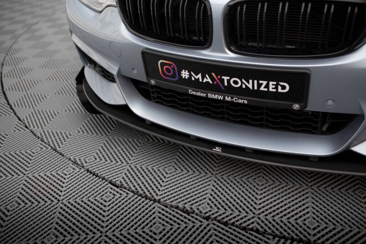 Street Pro Frontlippe passend für BMW 4er Coupe / Gran Coupe / Cabrio M-Paket F32 / F36 / F33 schwarz matt + Hochglanz Flaps