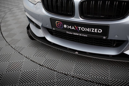 Street Pro Frontlippe passend für BMW 4er Coupe / Gran Coupe / Cabrio M-Paket F32 / F36 / F33 schwarz matt + Hochglanz Flaps
