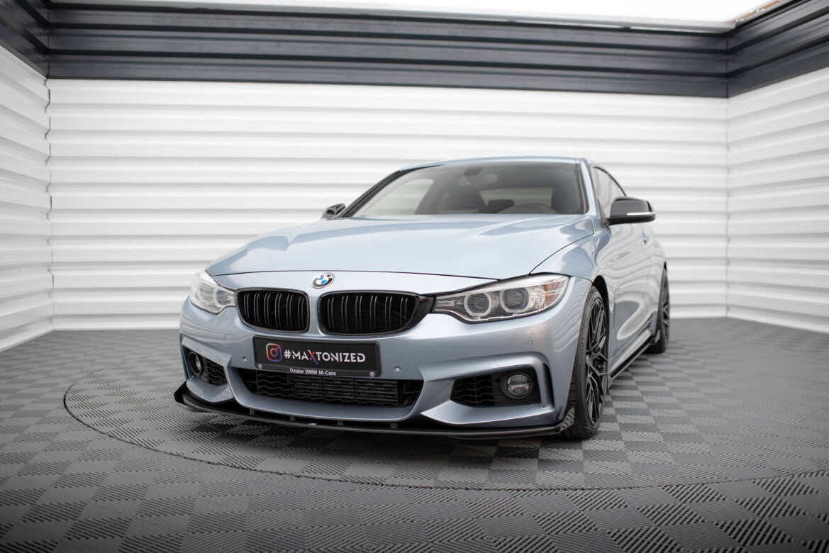 Street Pro Frontlippe passend für BMW 4er Coupe / Gran Coupe / Cabrio M-Paket F32 / F36 / F33 schwarz matt + Hochglanz Flaps