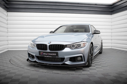 Street Pro Frontlippe passend für BMW 4er Coupe / Gran Coupe / Cabrio M-Paket F32 / F36 / F33 schwarz matt + Hochglanz Flaps