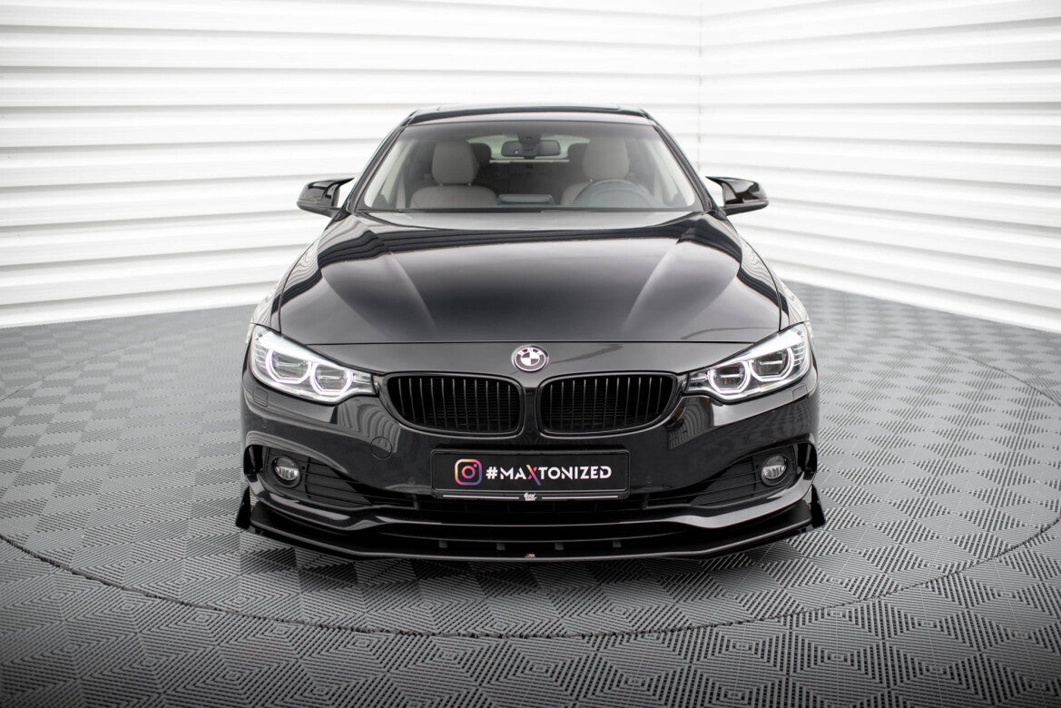 Street Pro Frontlippe passend für BMW 4er Gran Coupe F36 schwarz matt + Hochglanz Flaps