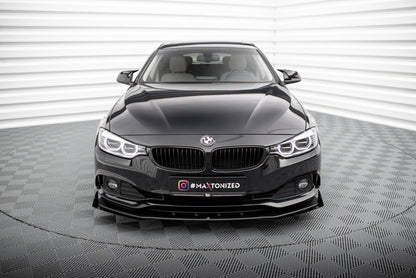 Street Pro Frontlippe passend für BMW 4er Gran Coupe F36 schwarz matt + Hochglanz Flaps