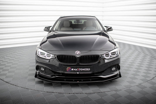Street Pro Frontlippe passend für BMW 4er Gran Coupe F36 schwarz matt + Hochglanz Flaps
