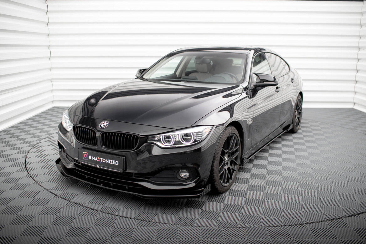 Street Pro Frontlippe passend für BMW 4er Gran Coupe F36 schwarz matt + Hochglanz Flaps