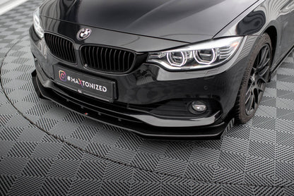 Street Pro Frontlippe passend für BMW 4er Gran Coupe F36 schwarz matt + Hochglanz Flaps