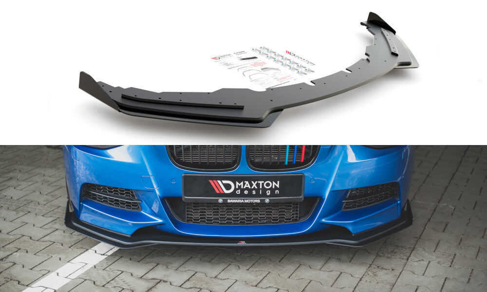 Street Pro Frontlippe passend für BMW M135i F20 schwarz matt + Hochglanz Flaps