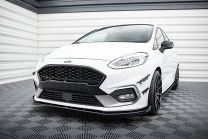 Street Pro Frontlippe passend für Ford Fiesta Mk8 ST / ST-Line schwarz matt + Hochglanz Flaps