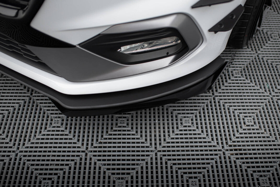Street Pro Frontlippe passend für Ford Fiesta Mk8 ST / ST-Line schwarz matt + Hochglanz Flaps