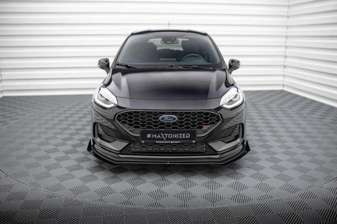 Street Pro Frontlippe passend für Ford Fiesta ST Mk8 FL schwarz matt + Hochglanz Flaps