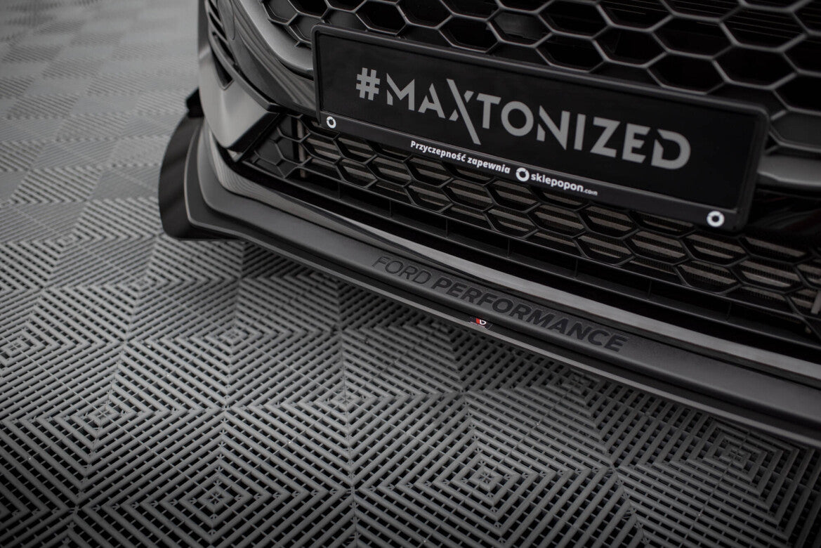 Street Pro Frontlippe passend für Ford Fiesta ST Mk8 FL schwarz matt + Hochglanz Flaps